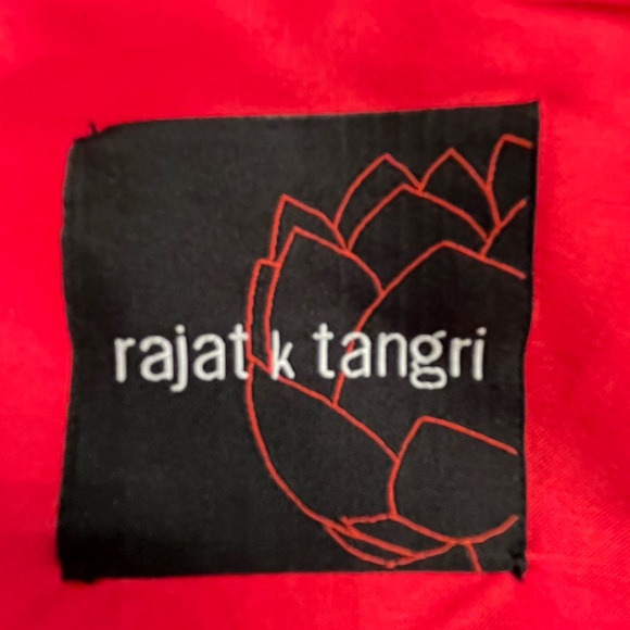 Custom made designer lengha. Gorgeous chevron print red, pink & gold outfit. - Picture 6 of 7